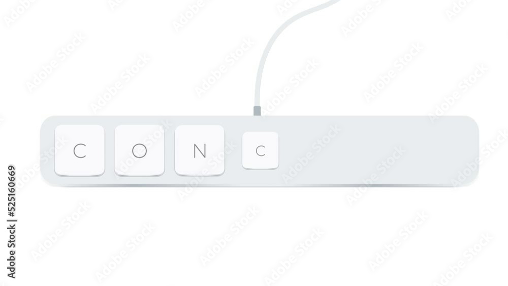 Aufkleber Concept word written with computer buttons over white background