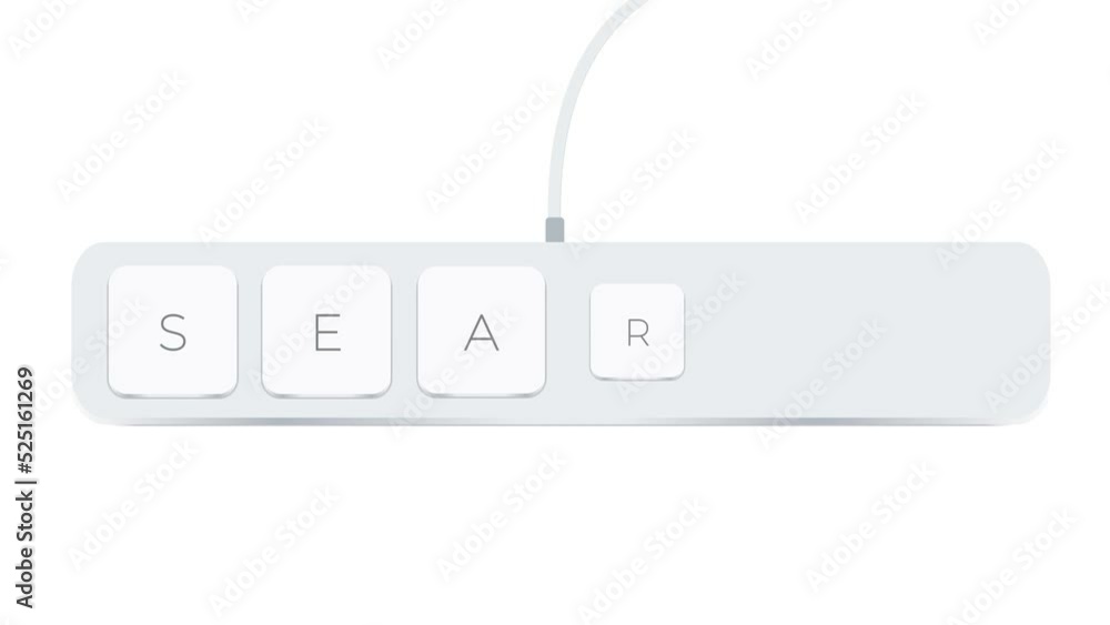 Poster Searth word written with computer buttons over white background