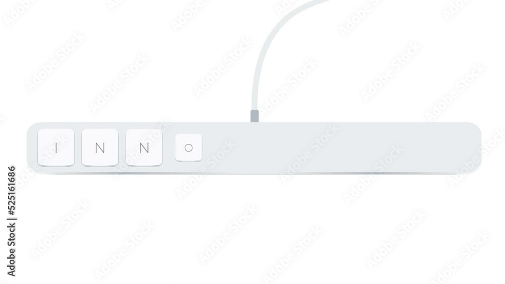 Aufkleber innovation word written with computer buttons over white background