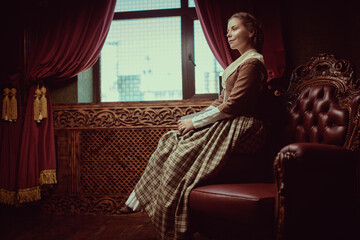 noblewoman in vintage room