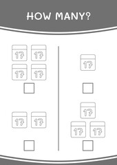 How many of Calender, game for children. Vector illustration, printable worksheet