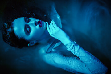 pale drowned woman
