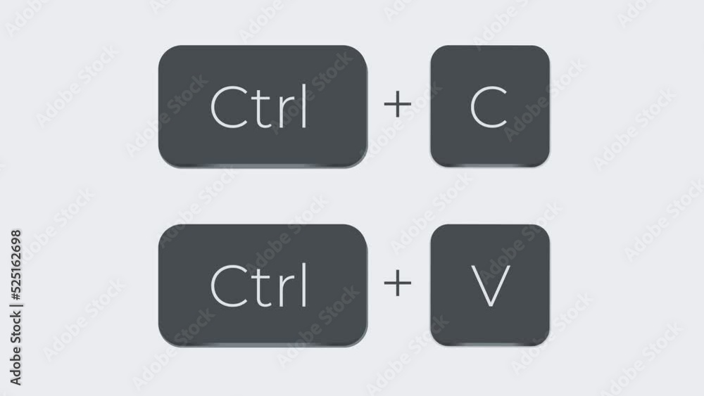 Fototapete ctrl c and ctrl v keyboard button, copy paste shortcuts icon, sign, symbol