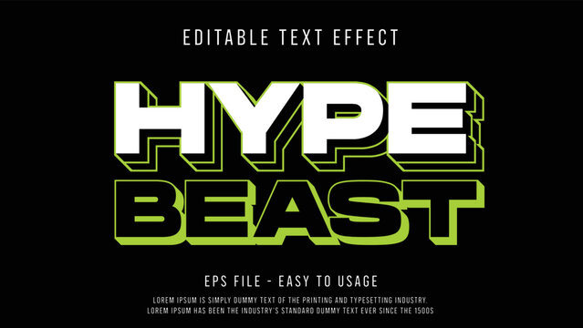 Hypebeast style editable text effect for tshirt