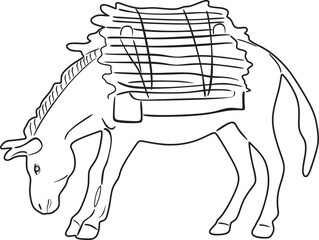 donkey with woods vector design