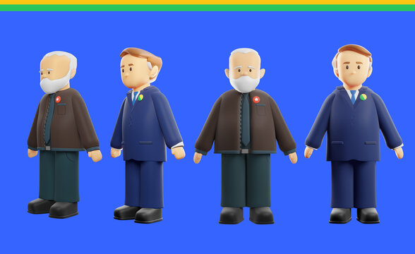 brazil president design character vote. bolsonaro lula 3d 