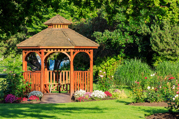 Cedar Gazebo Rose Garden Park Penticton British Columbia