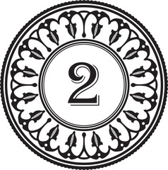 number 2 logo with floral frame