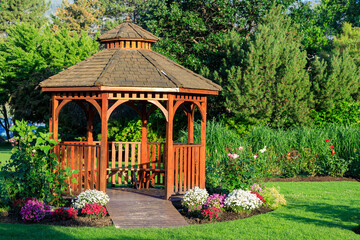 Cedar Gazebo Rose Garden Park Penticton British Columbia