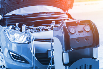 Car condition air ac repair service. Check automotive vehicle conditioning system and refill...