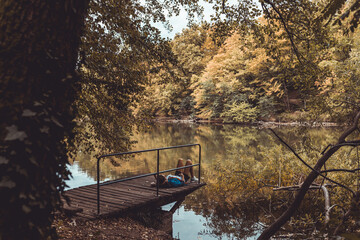 person on a lake