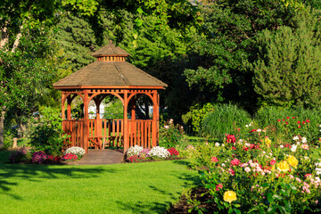 Cedar Gazebo Rose Garden Park Penticton British Columbia