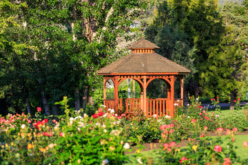 Cedar Gazebo Rose Garden Park Penticton British Columbia
