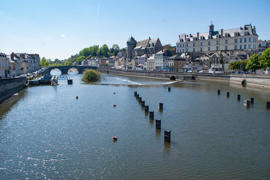 Centre ville Laval, Mayenne, France