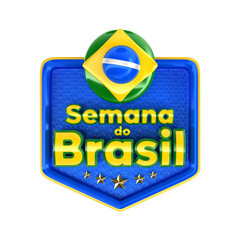 Obraz premium Stamp brazilian week 3d render for marketing campaign composition