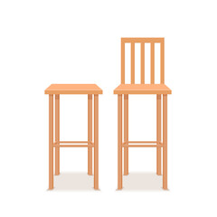 Fototapeta premium Chair wooden cartoon furniture. Stool vector seat modern wood chair