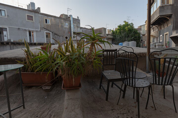 Fototapeta na wymiar Chairs on the terrace