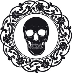 skull logo vector design handmade