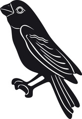 little bird logo black vector design