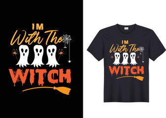 Obraz premium I'm With The Witch Funny Halloween T-Shirt