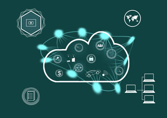 cloud technology and networking concept.