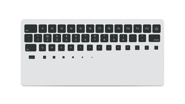 Modern flat web template with keyboard template on white background
