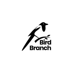 isolated bird magpie logo design - obrazy, fototapety, plakaty
