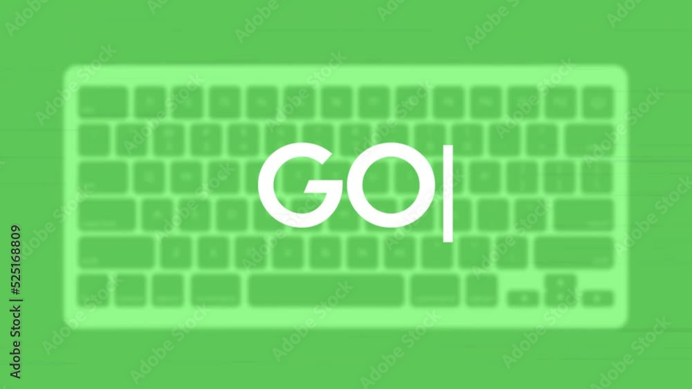 Fototapete Go title. Modern flat web template with keyboard template on gray background