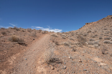 steep hiking trail in the desert