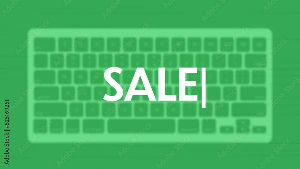 Aufkleber sale title. modern flat web template with keyboard template on gray background