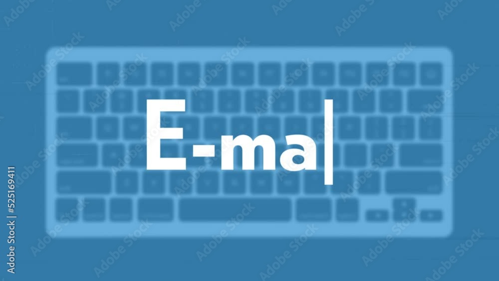 Poster E-mail title. Modern flat web template with keyboard template on gray background