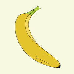 Banana vector art. Fruit signs and symbols.
