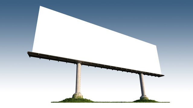 Mockup image of 3d rendering stand alone billboard