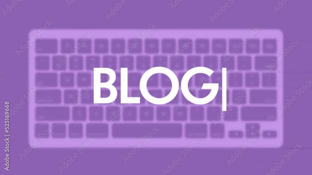 Poster blog title. modern flat web template with keyboard template on gray background
