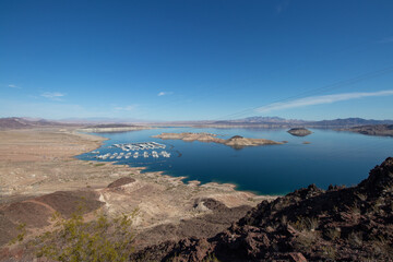 Fototapeta na wymiar View of Lake Mead in Nevada in March of 2022
