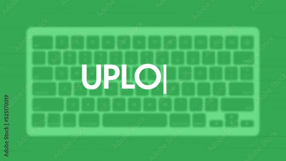 Poster Upload title. Modern flat web template with keyboard template on gray background