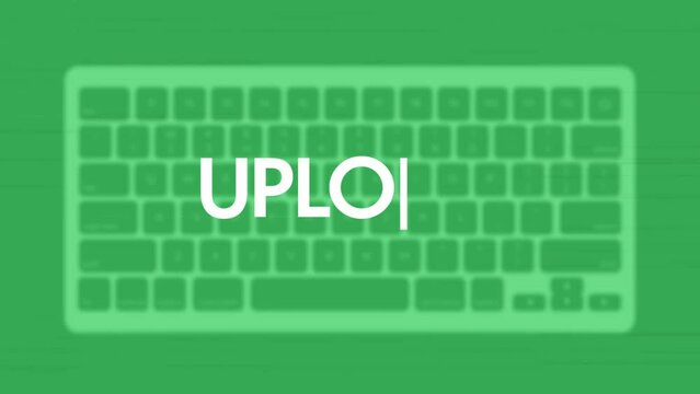 Upload title. Modern flat web template with keyboard template on gray background
