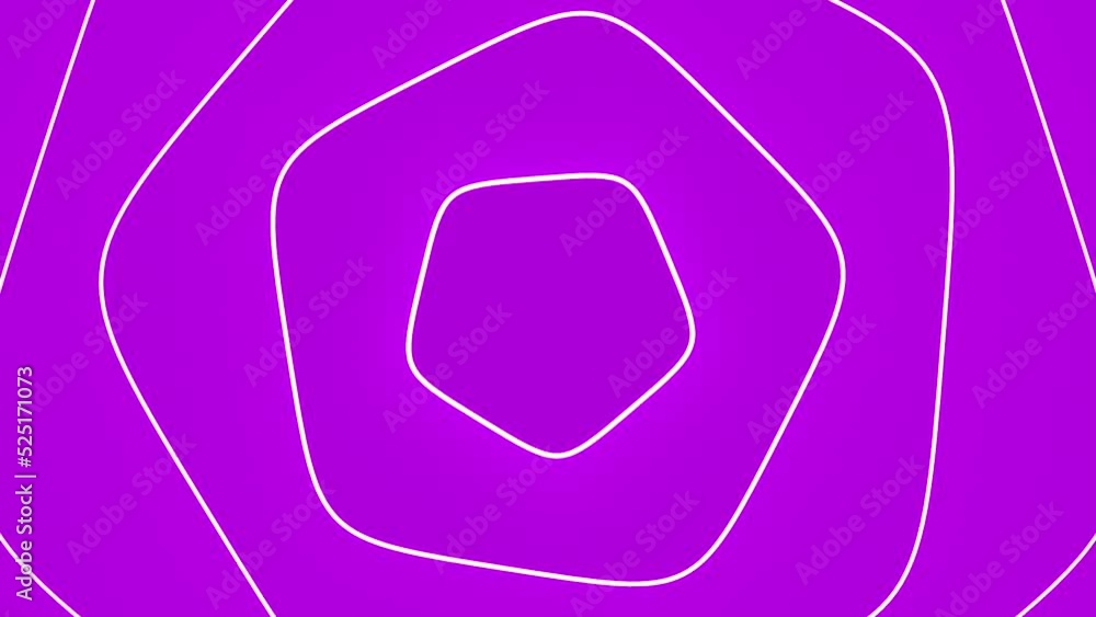 Poster moving pentagons. motion. pulsating waves of geometric shapes. pentagons move in rotating pulsating 