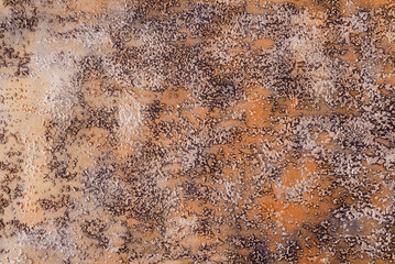 Top view of abstract aged metallic background