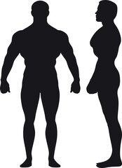 man bodybuilding vector design silhouette 