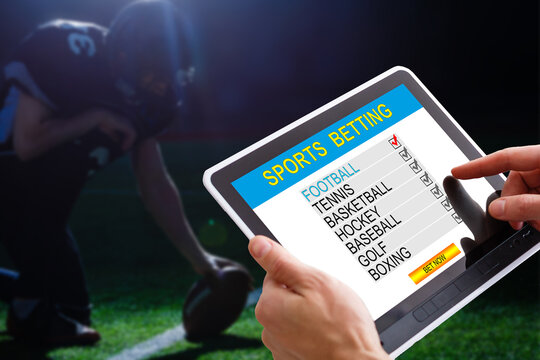 Gambling Football Game Bet Concept.