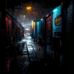 Night street in neon light