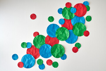Red, Green & blue paper dots