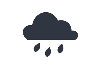 Monochromatic rainy weather icon. Concept of weather forescasting.
