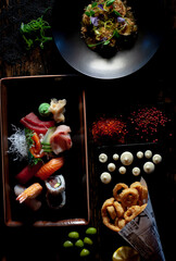 Fototapeta na wymiar Sushi plates variety
