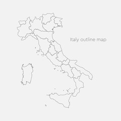 Fototapeta na wymiar Vector map country Italy divided on regions