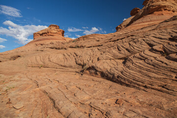 Rock formations viewed from the Beehive trail in Page, Arizona