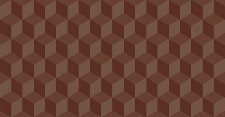 Seamless pattern Vector Illustration of isometric cube Abstract Brown Background Vector Illustration 3d cube pattern background texture Dark, Light Brown Geometric graphic pattern Cubes Hexagon EPS10