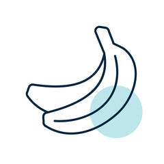 Banana isolated design vector icon. Fruit sign
