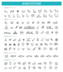Agricultural and farming . Farm vector icons